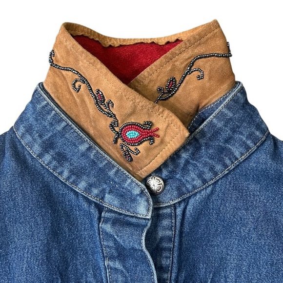 Vintage Double D Ranch Denim Concho Button Reversible Collar Jacket Small - Picture 6 of 16